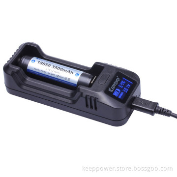 KeepPower L1 10440 / 14500 / 18350 / 18500 / 18650 / 26650 Li-ion battery usb charger with LCD